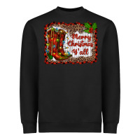 Black merry christmas yall Heavyweight Sweatshirt - RanaPortraitStore