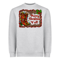 Heather Grey merry christmas yall Heavyweight Sweatshirt - RanaPortraitStore