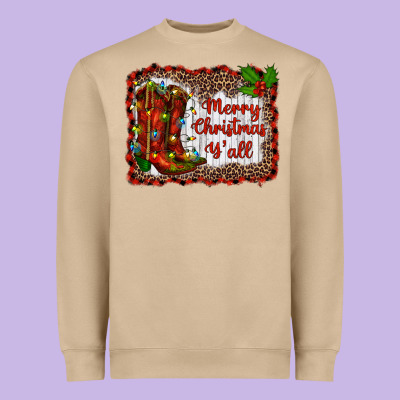 Merry Christmas Yall Heavyweight Sweatshirt Designed By Ranaportraitstore