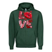 Sports Green love kiss Zipper Hoodie - AdoDesignShop