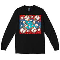 Black baseball paisley and jean pattern Long Sleeve Tee - JahusDesignShop