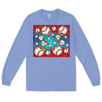 Colony Blue baseball paisley and jean pattern Long Sleeve Tee - JahusDesignShop