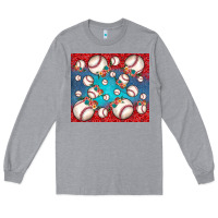 Heather Grey baseball paisley and jean pattern Long Sleeve Tee - JahusDesignShop
