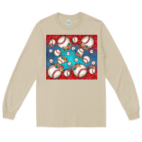 Mushroom baseball paisley and jean pattern Long Sleeve Tee - JahusDesignShop