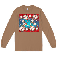 Toasted Coconut baseball paisley and jean pattern Long Sleeve Tee - JahusDesignShop