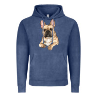 Vintage Denim french bulldog sitting Vintage Hoodie - RanaPortraitStore