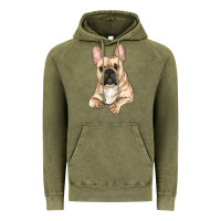 Vintage Olive french bulldog sitting Vintage Hoodie - RanaPortraitStore