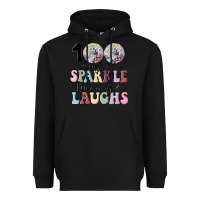 Black 100 days of sparkle learning and laugh faux sequin Heavyweight Hoodie - MaliasSmallBusiness