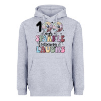 Heather Grey 100 days of sparkle learning and laugh faux sequin Heavyweight Hoodie - MaliasSmallBusiness