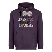 Plum 100 days of sparkle learning and laugh faux sequin Heavyweight Hoodie - MaliasSmallBusiness