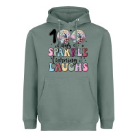 Sage 100 days of sparkle learning and laugh faux sequin Heavyweight Hoodie - MaliasSmallBusiness