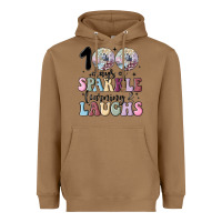 Toasted Coconut 100 days of sparkle learning and laugh faux sequin Heavyweight Hoodie - MaliasSmallBusiness