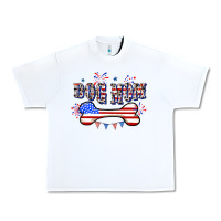 White 4th of July Dog Mom Urban Heavy Tee - CowGirlArtShop