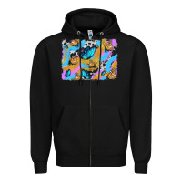Black easter butterfly with glitter and cowhide  background Zipper Hoodie - Artiststas
