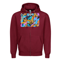Burgundy easter butterfly with glitter and cowhide  background Zipper Hoodie - Artiststas