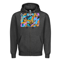 Charcoal Heather easter butterfly with glitter and cowhide  background Zipper Hoodie - Artiststas