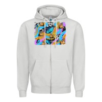 Dove Grey easter butterfly with glitter and cowhide  background Zipper Hoodie - Artiststas