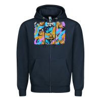 Navy easter butterfly with glitter and cowhide  background Zipper Hoodie - Artiststas