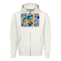 Oatmeal Heather easter butterfly with glitter and cowhide  background Zipper Hoodie - Artiststas