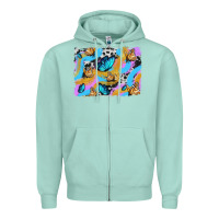 Seafoam easter butterfly with glitter and cowhide  background Zipper Hoodie - Artiststas
