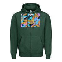 Sports Green easter butterfly with glitter and cowhide  background Zipper Hoodie - Artiststas