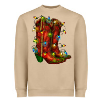 Christmas Western Boots With Lights Heavyweight Sweatshirt | Teevron
