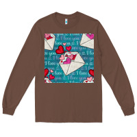 Chestnut valentines day envelope with hearts Long Sleeve Tee - BundleAndBundleShop