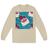 Mushroom valentines day envelope with hearts Long Sleeve Tee - BundleAndBundleShop