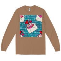 Toasted Coconut valentines day envelope with hearts Long Sleeve Tee - BundleAndBundleShop