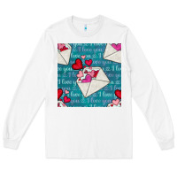 White valentines day envelope with hearts Long Sleeve Tee - BundleAndBundleShop