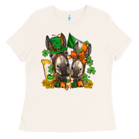 Bone st patricks donkeys with  shamrocks Ladies Tee - AdoDesignShop