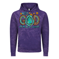 Cloud Purple with god all things are possible gemstone Vintage Hoodie - Zillion Design Studio