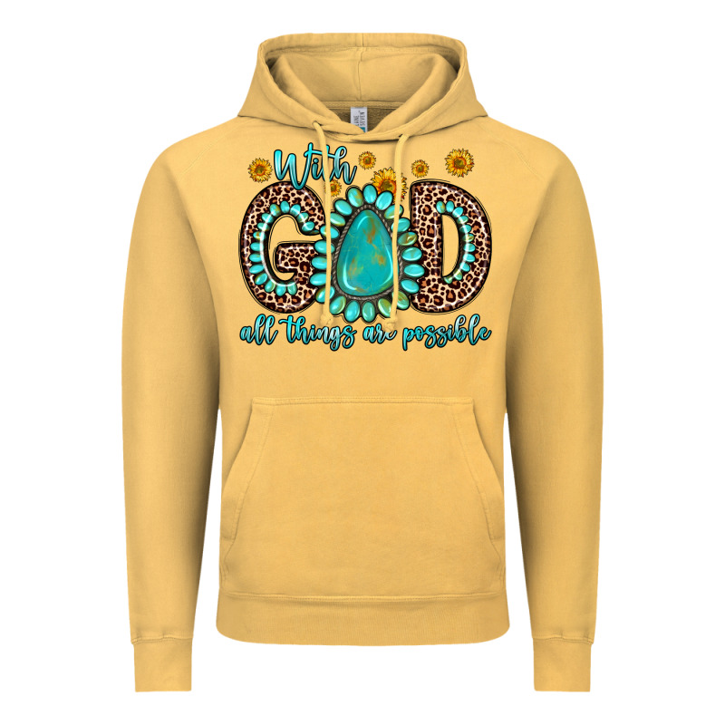 With God All Things Are Possible Gemstone Vintage Hoodie by Zillion Design Studio | Teevron