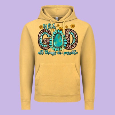 With God All Things Are Possible Gemstone Vintage Hoodie Designed By Zillion Design Studio