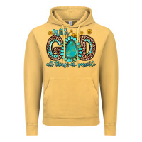 Vintage Mustard with god all things are possible gemstone Vintage Hoodie - Zillion Design Studio