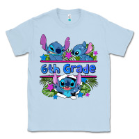 Dusty Blue preview flower stitch 6 th grade Classic Tee - AdoDesignShop