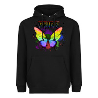 Black rainbow butterfly pride lgbtq Heavyweight Hoodie - MaliasSmallBusiness