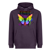 Plum rainbow butterfly pride lgbtq Heavyweight Hoodie - MaliasSmallBusiness