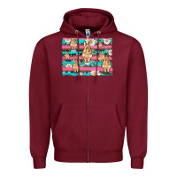 Burgundy easter bunny with daisy and turquoise cowhide leopard  background Zipper Hoodie - Artiststas