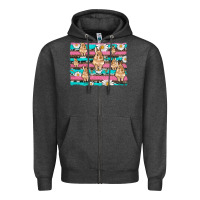 Charcoal Heather easter bunny with daisy and turquoise cowhide leopard  background Zipper Hoodie - Artiststas