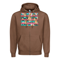 Chestnut easter bunny with daisy and turquoise cowhide leopard  background Zipper Hoodie - Artiststas
