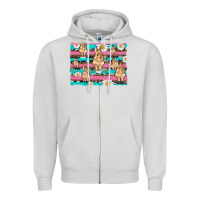 Dove Grey easter bunny with daisy and turquoise cowhide leopard  background Zipper Hoodie - Artiststas