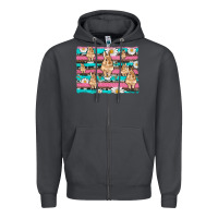 Smoke easter bunny with daisy and turquoise cowhide leopard  background Zipper Hoodie - Artiststas