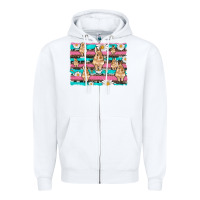 White easter bunny with daisy and turquoise cowhide leopard  background Zipper Hoodie - Artiststas
