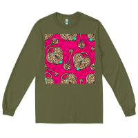 Army Green valentines day lock and key seamless pattern Long Sleeve Tee - BundleAndBundleShop