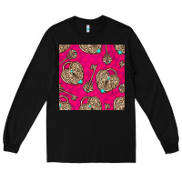Black valentines day lock and key seamless pattern Long Sleeve Tee - BundleAndBundleShop