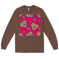 Chestnut valentines day lock and key seamless pattern Long Sleeve Tee - BundleAndBundleShop
