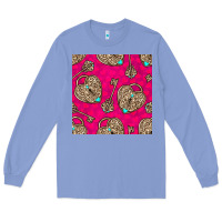 Colony Blue valentines day lock and key seamless pattern Long Sleeve Tee - BundleAndBundleShop