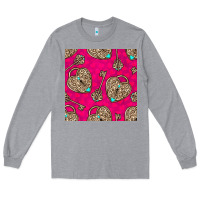 Heather Grey valentines day lock and key seamless pattern Long Sleeve Tee - BundleAndBundleShop