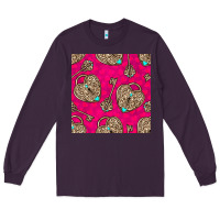 Plum valentines day lock and key seamless pattern Long Sleeve Tee - BundleAndBundleShop